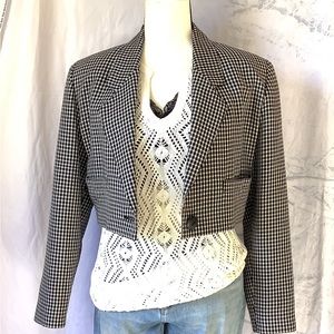 Cropped Check Pattern Blazer by Andrea Jovine